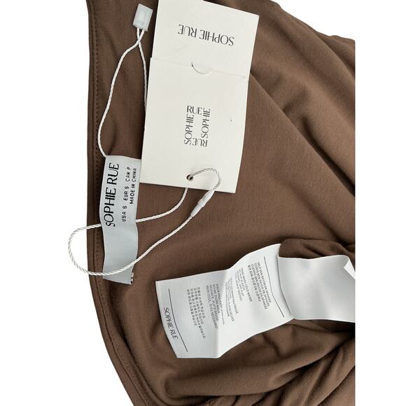 Rue Sophie Elegant Brown Arlette Twist Maxi Dress Size S - Picture 4 of 4